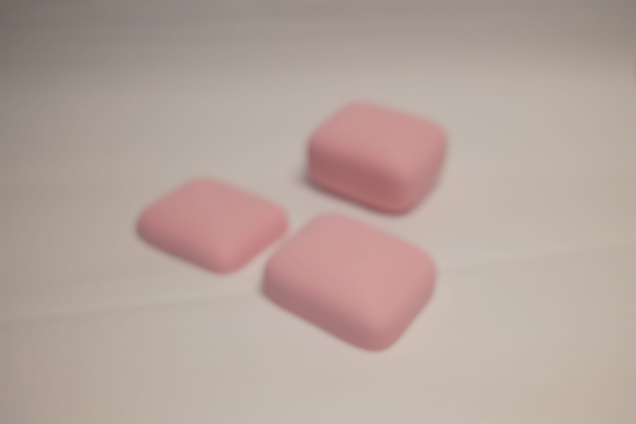 Soft pink prototype blocks for NaRa form exploration.